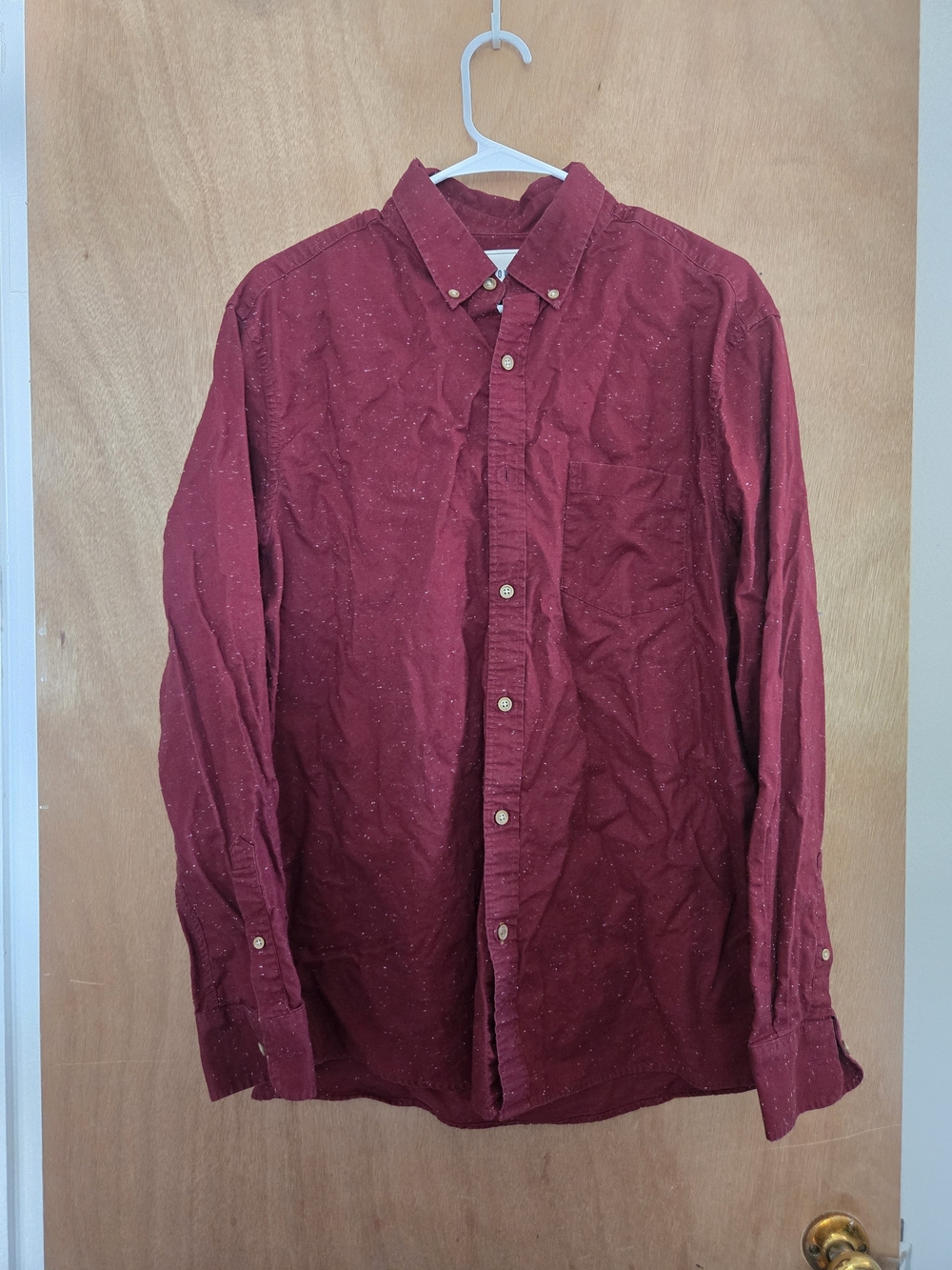 Men's Burgundy Speckle Button-Down Shirt